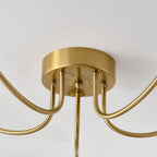 Glass Ceiling Lamp with Lotus Leaf Design