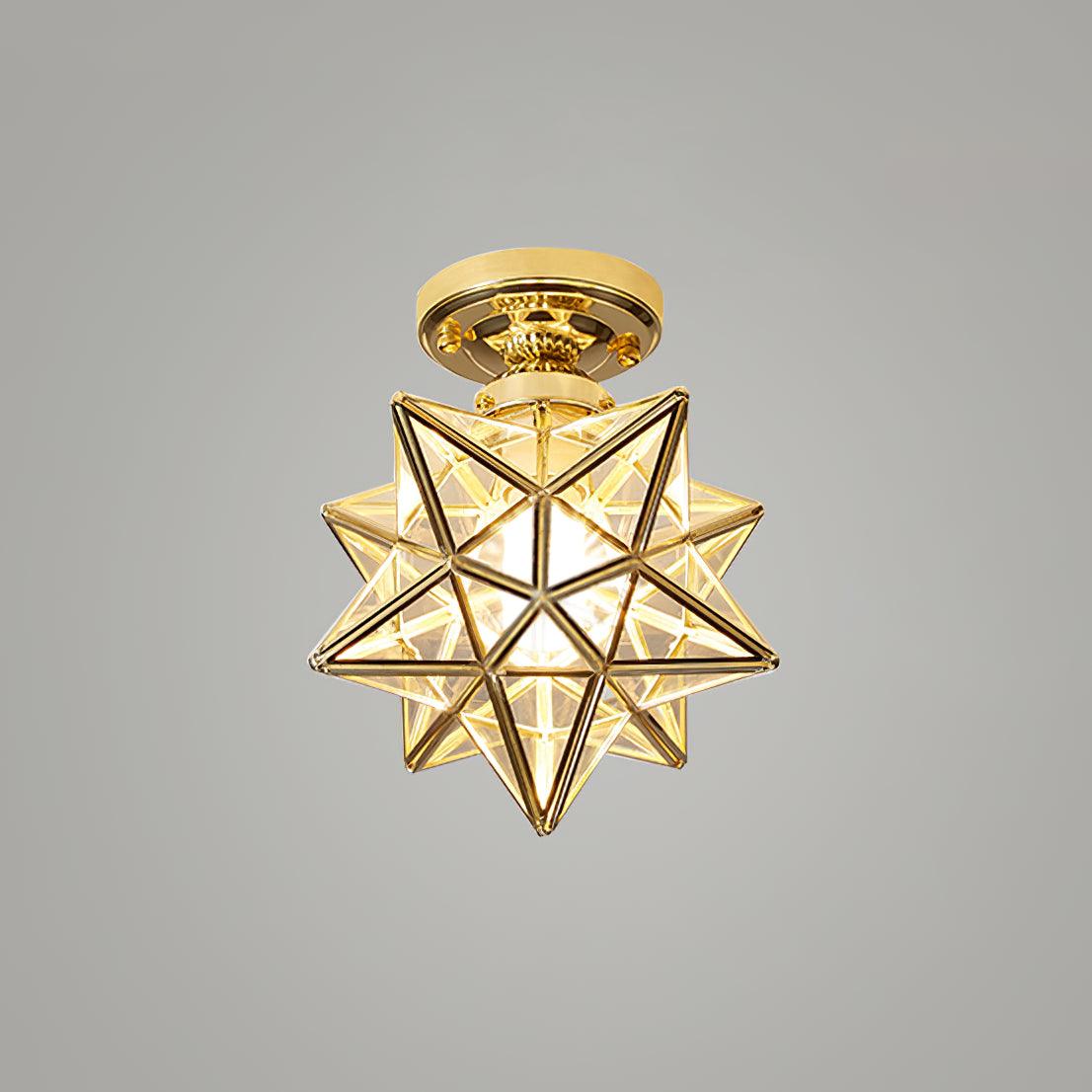 Brass Star Ceiling Light 7.9 Inch
