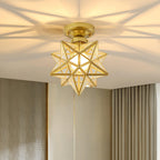 Brass Star Ceiling Light 7.9 Inch
