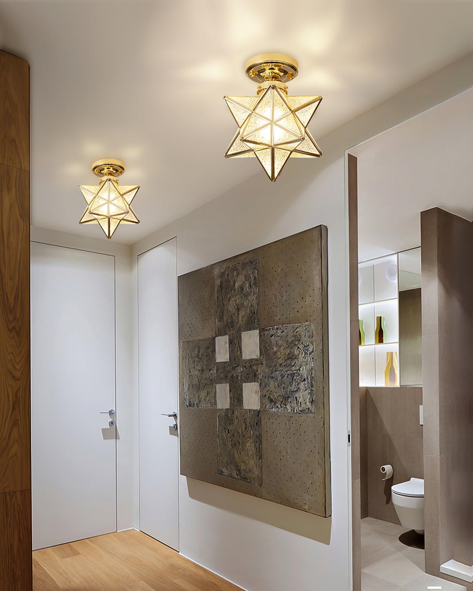 Brass Star Ceiling Light 7.9 Inch