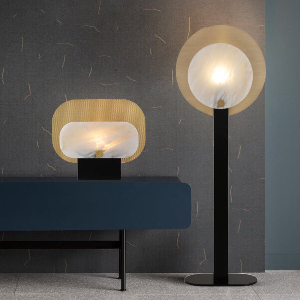 Mosaic Elegance Alabaster Floor Lamp