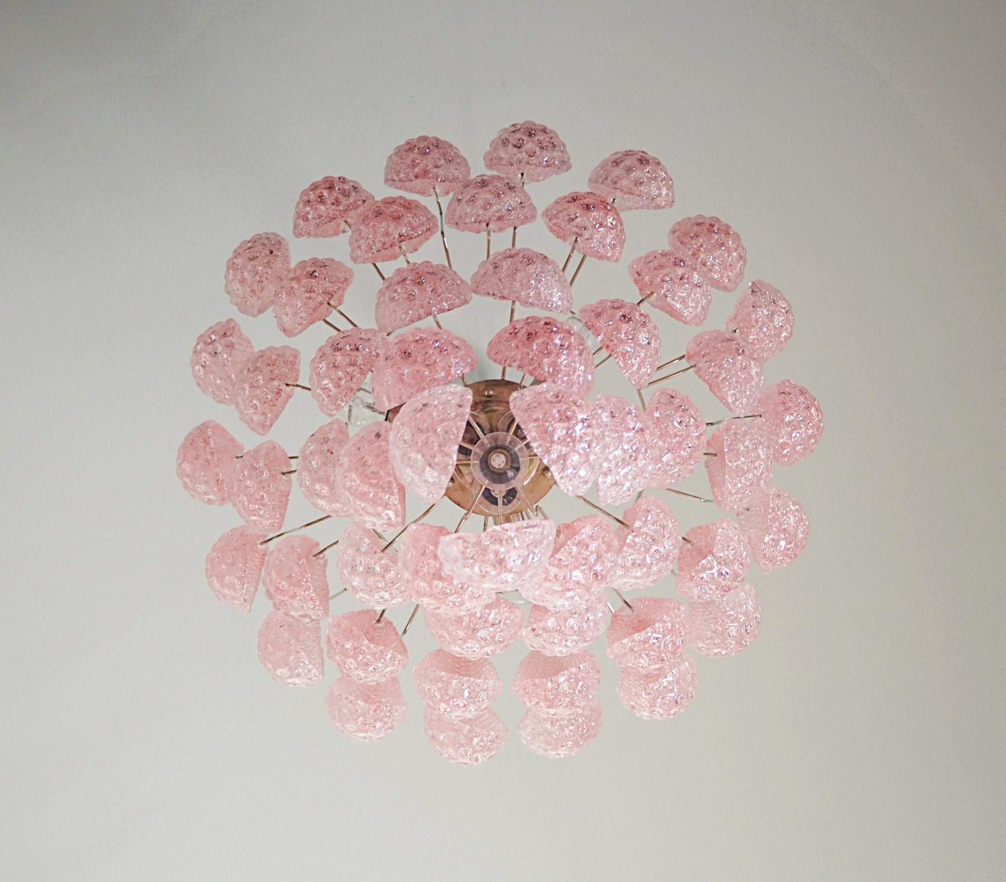Pink Glass Dewdrop Chandelier