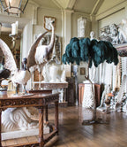Ostrich Feather Brass Floor Lamp