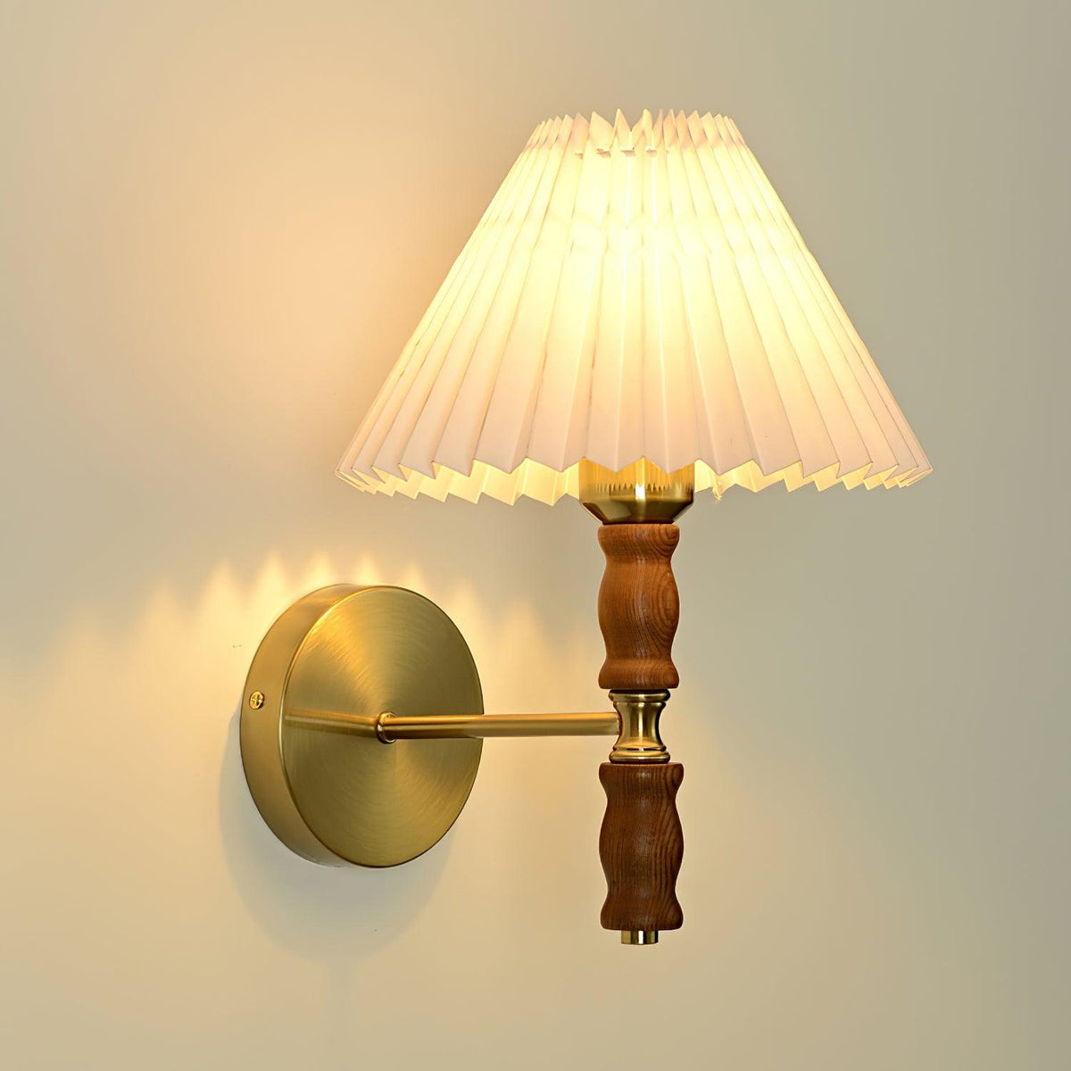 Pleated Walnut Wall Light