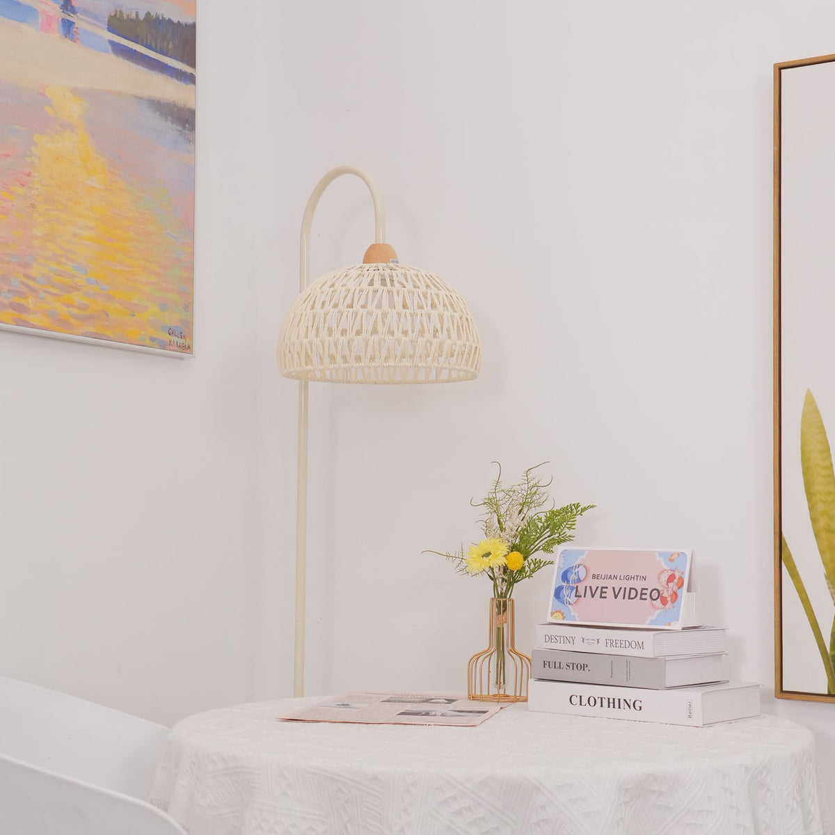 Rattan Arch Floor Lamp