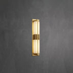 Rectangular Alabaster Brass Wall Sconce