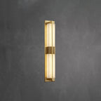 Rectangular Alabaster Brass Wall Sconce