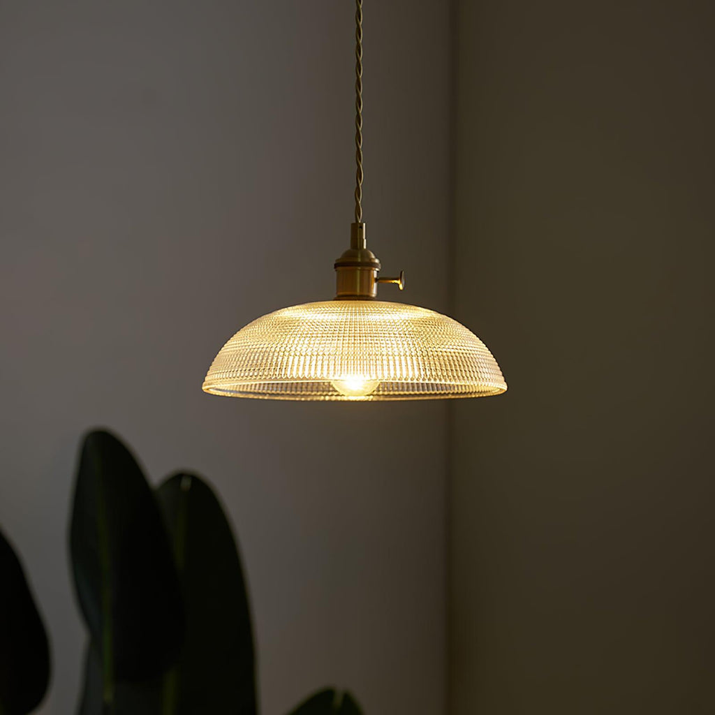 Ribbed Spiral Pendant Light