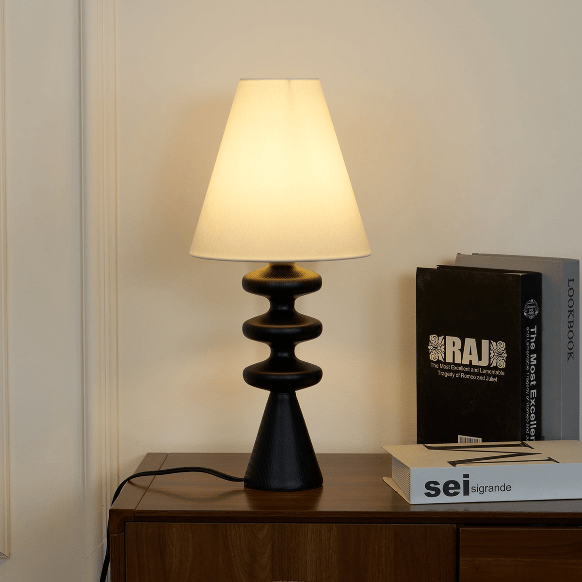 Ripple Wood Table Lamp