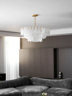 Round Cloud Glass Chandelier