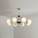 Sculptural Glass Ribbed Chandelier