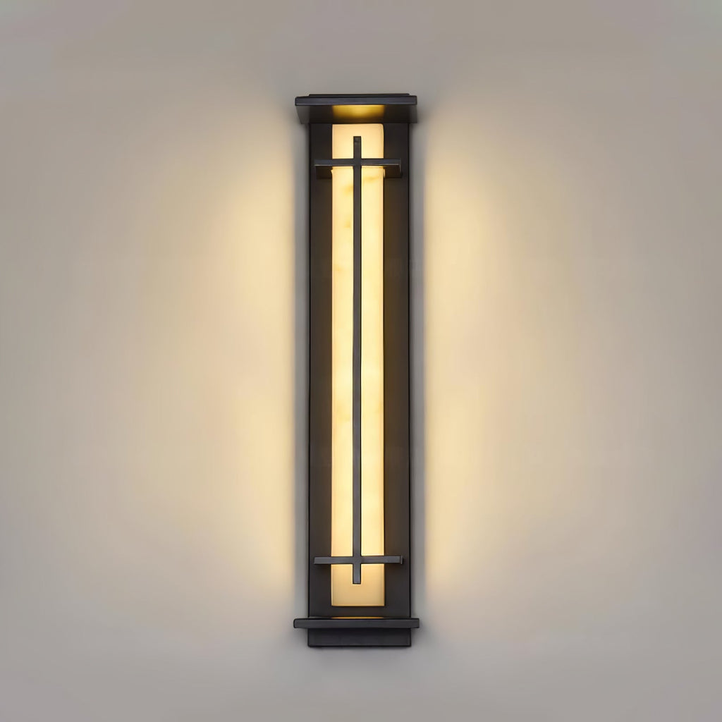 Square Outdoor Alabaster Wall Light