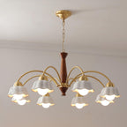 Swedish Modern Gold Chandelier