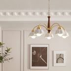 Swedish Modern Gold Chandelier