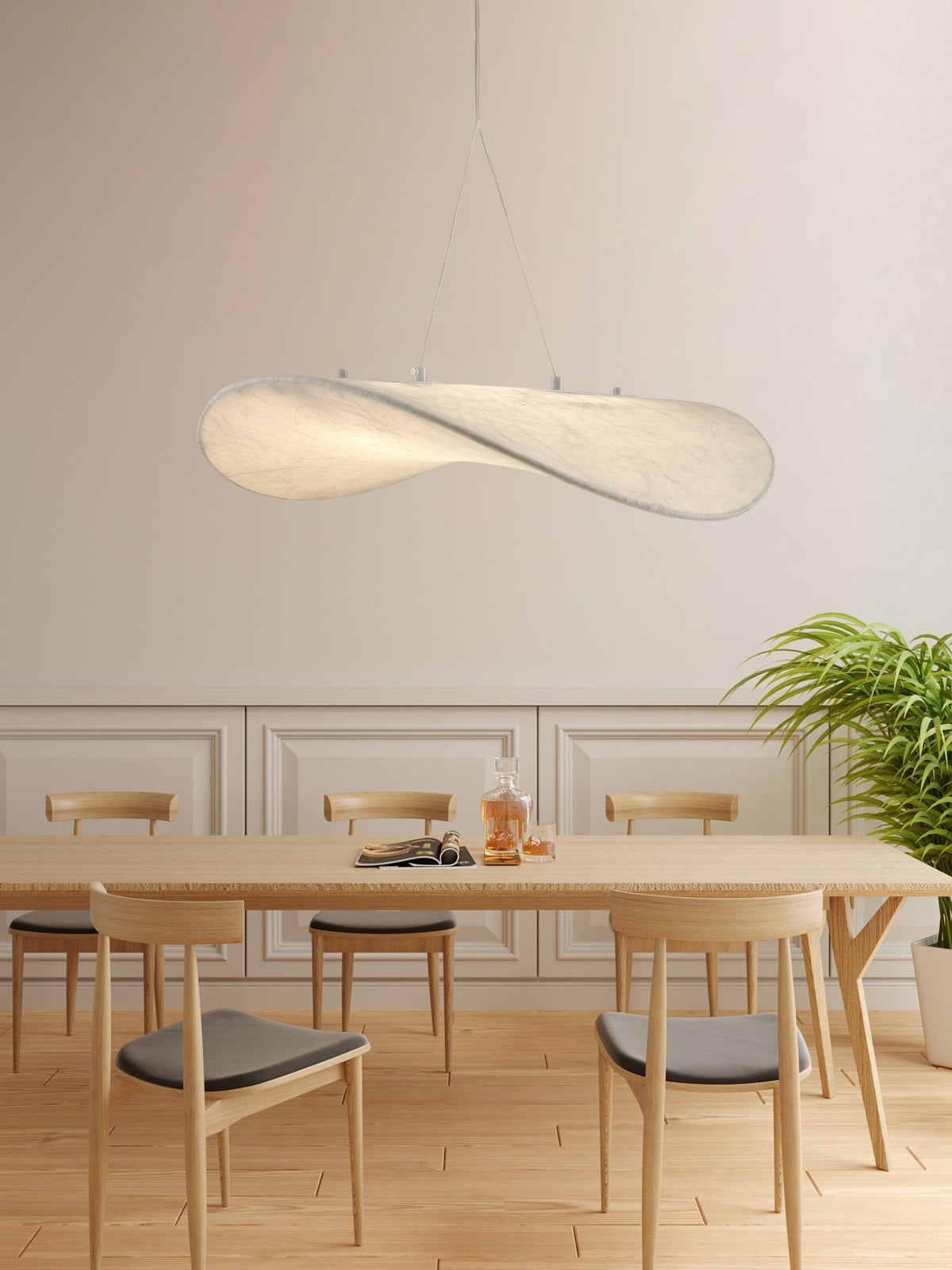 Tense Silk Pendant Light