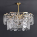 Traditional Classic Metal Glass Chandelier