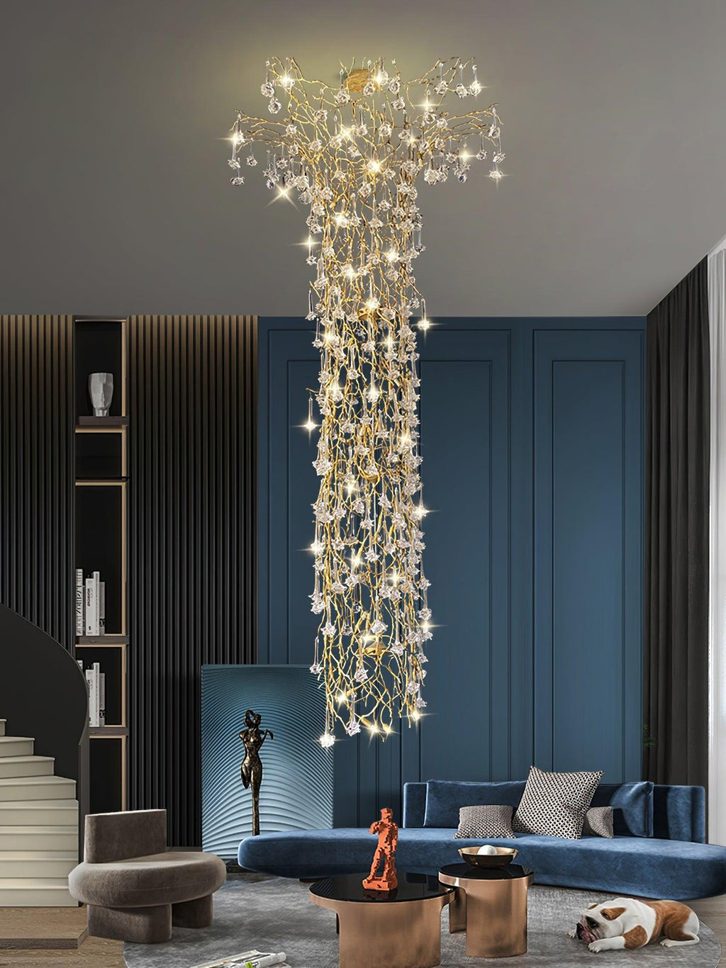 Tree Branch Staircase Chandelier