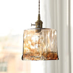 Vintage Brown Glass Pendant Light