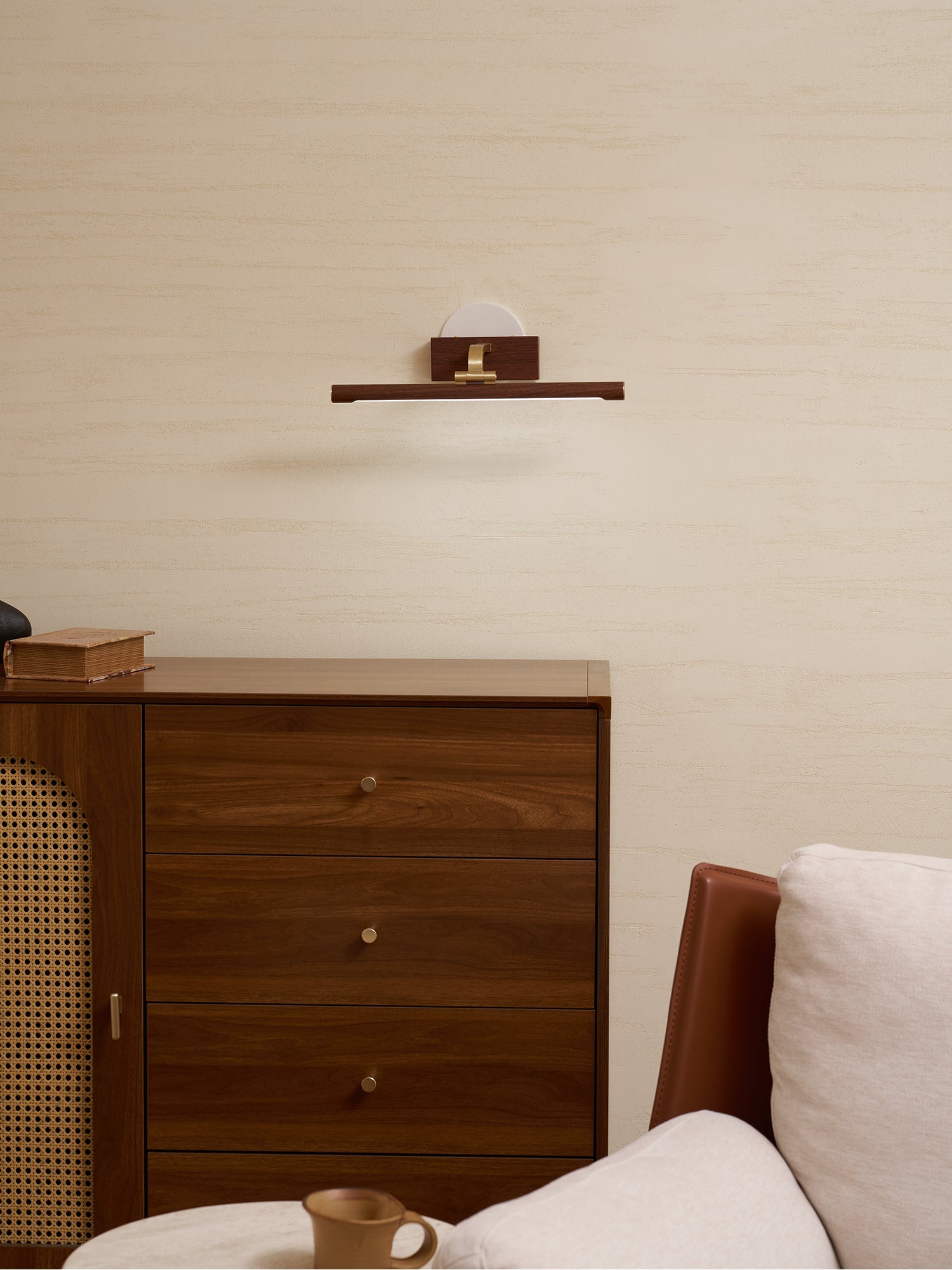 Walnut Color Linear LED Wall Light