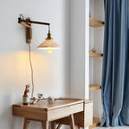 Swing Arm Walnut Wall Light