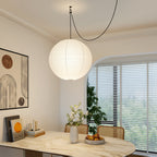 Akari A Round Swag Light (white plug wire)