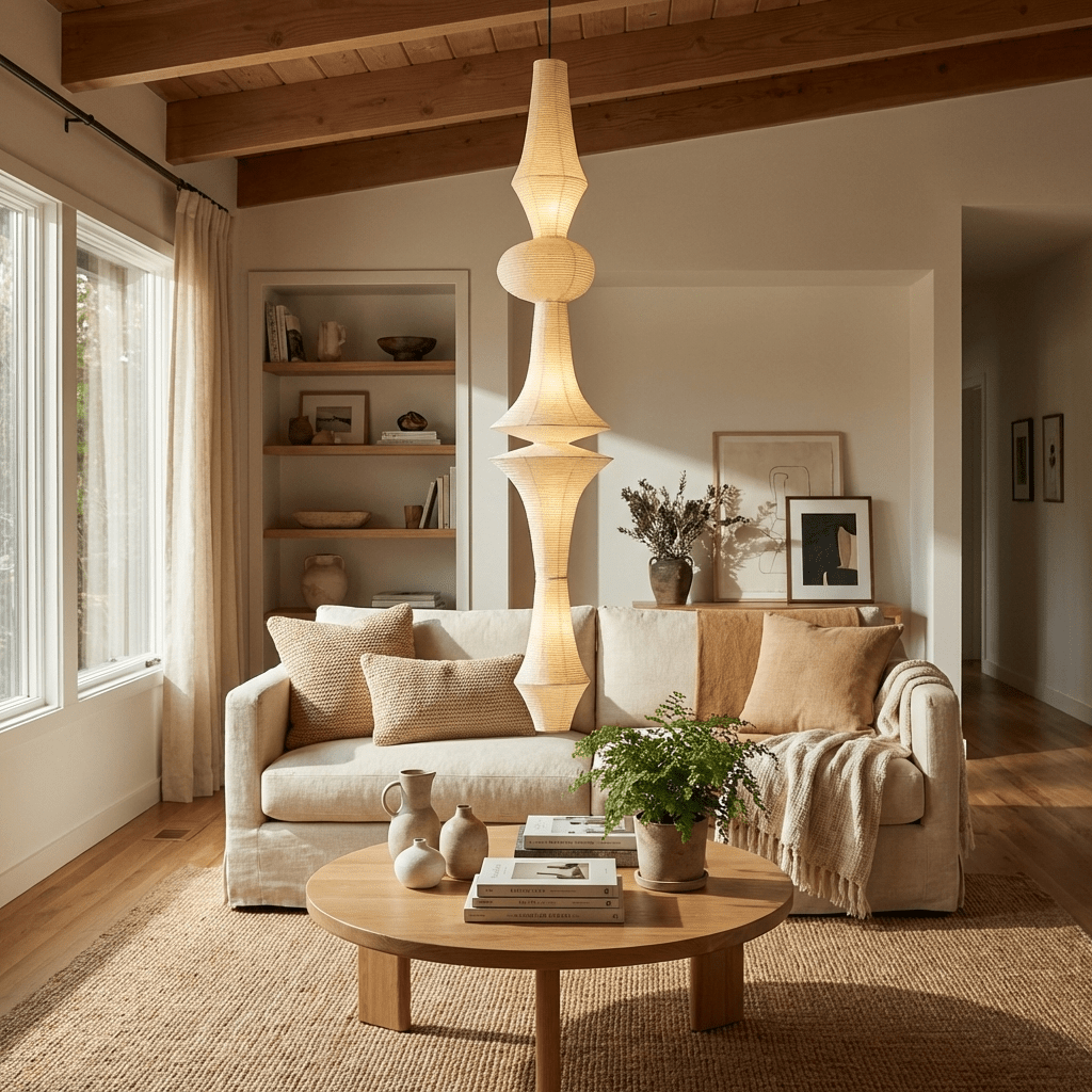 Washi Paper E Pendant Light