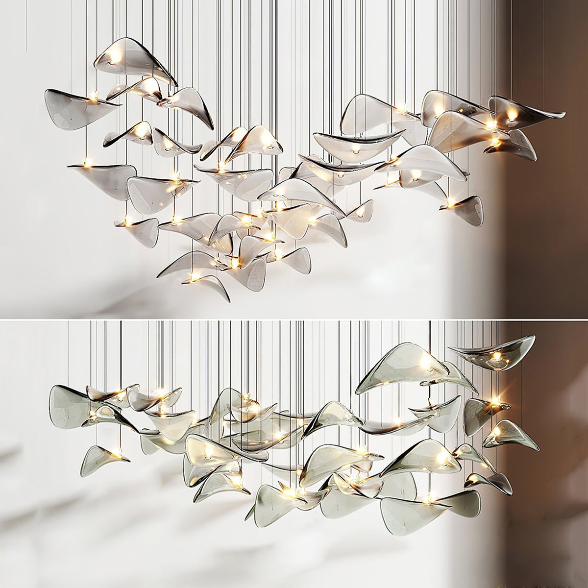 Wave Floating Leaf Chandelier