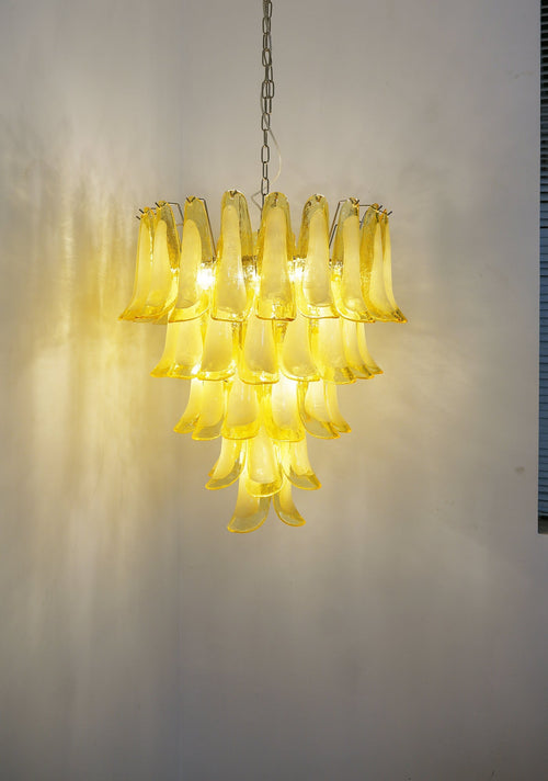 Wave Yellow Glass Chandelier