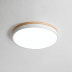 White Round Wooden Ceiling Lamp