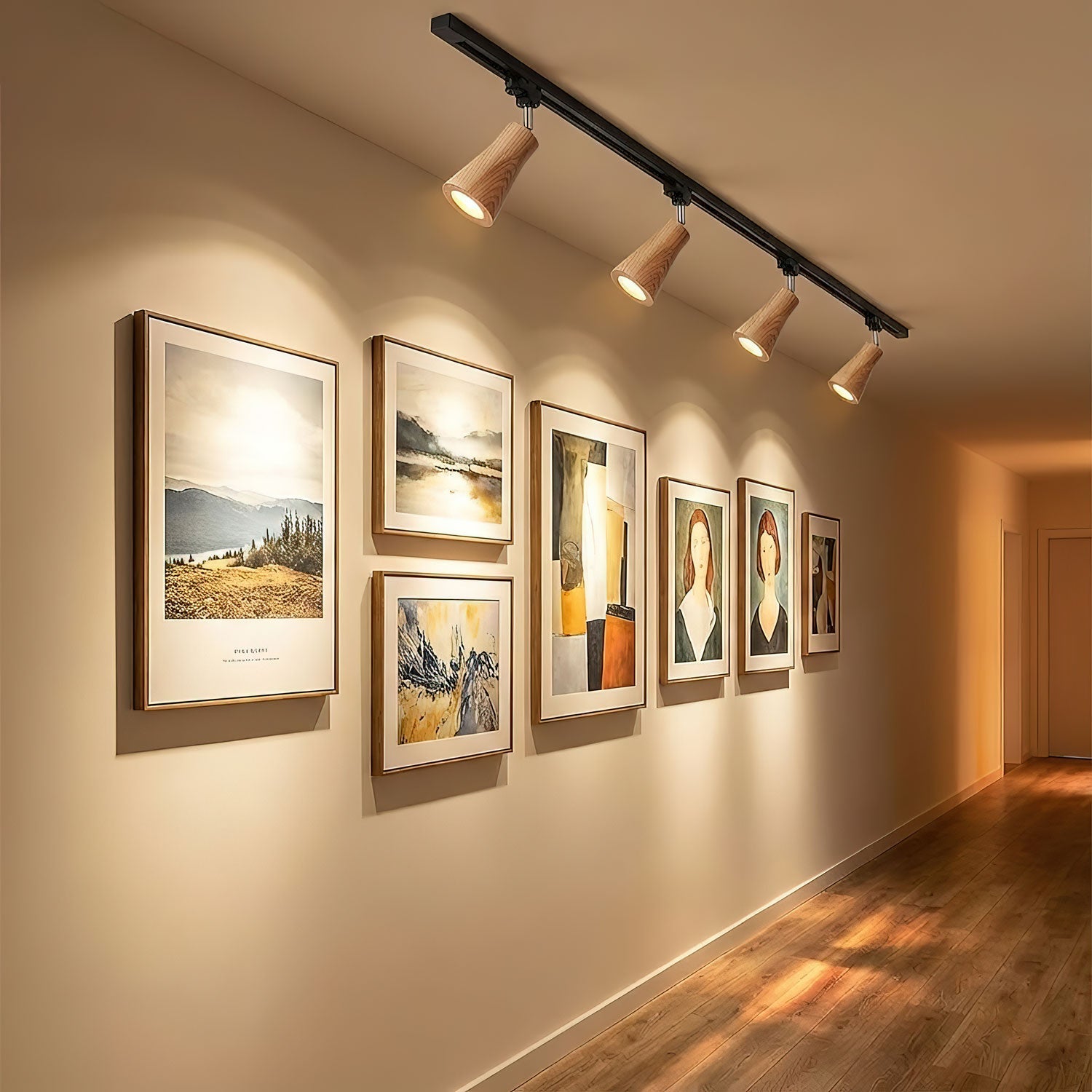 Wood Track Ceiling Lamp