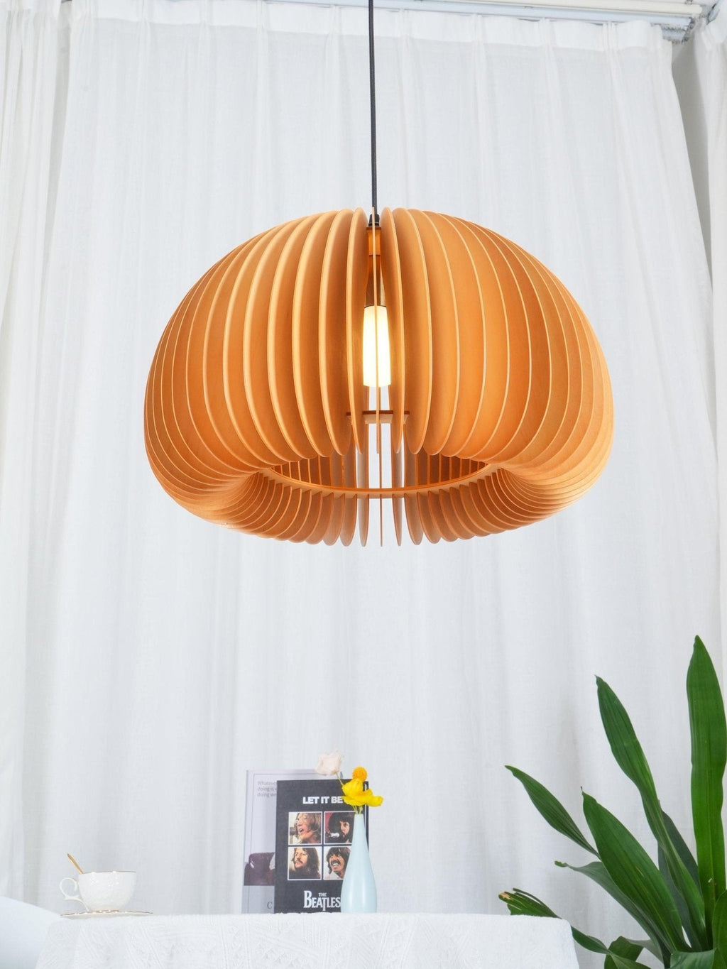 Wooden Pumpkin Swag Lights