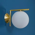 Blown Glass Opal Glass Wall Lamp