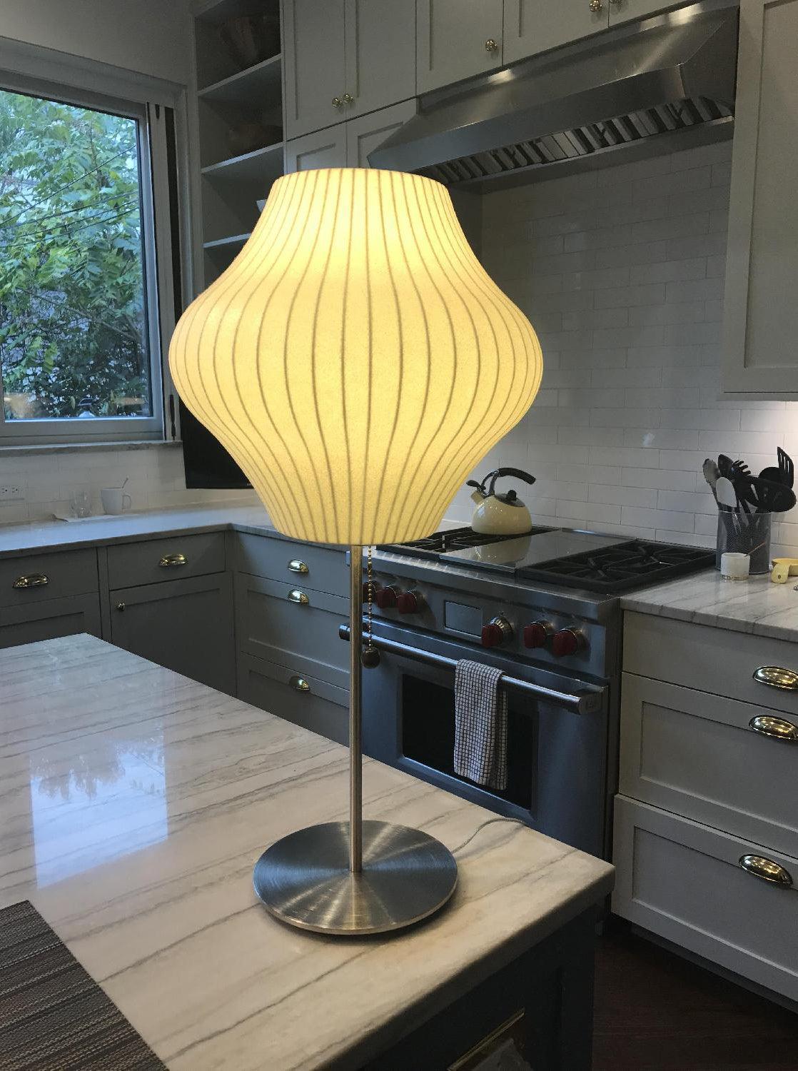 Faux Silk Bubble Table Lamp